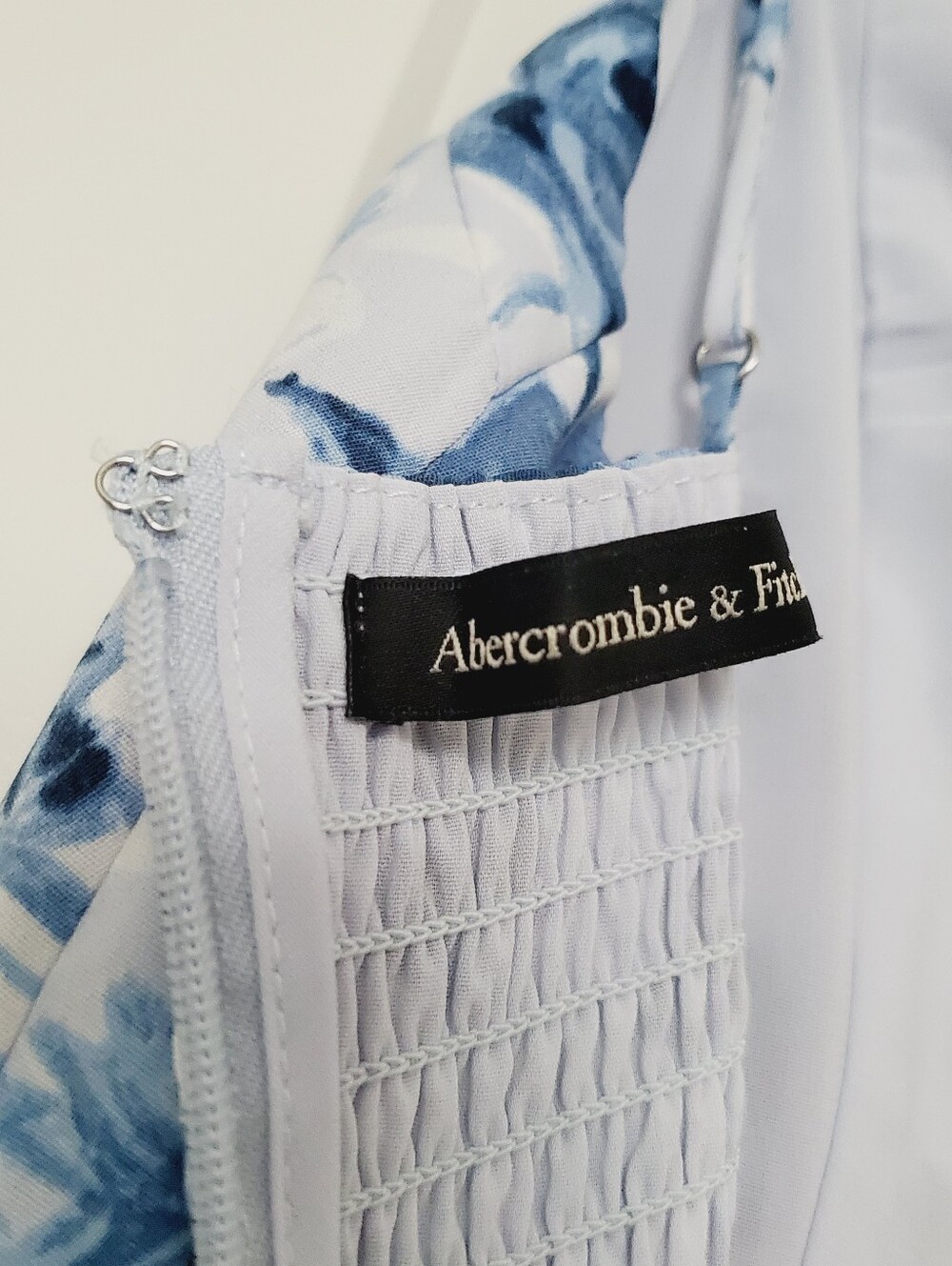 Abercrombie & Fitch Camille Blue Floral Midi Dress XS High Slit Cottagecore Boho - Picture 10 of 16